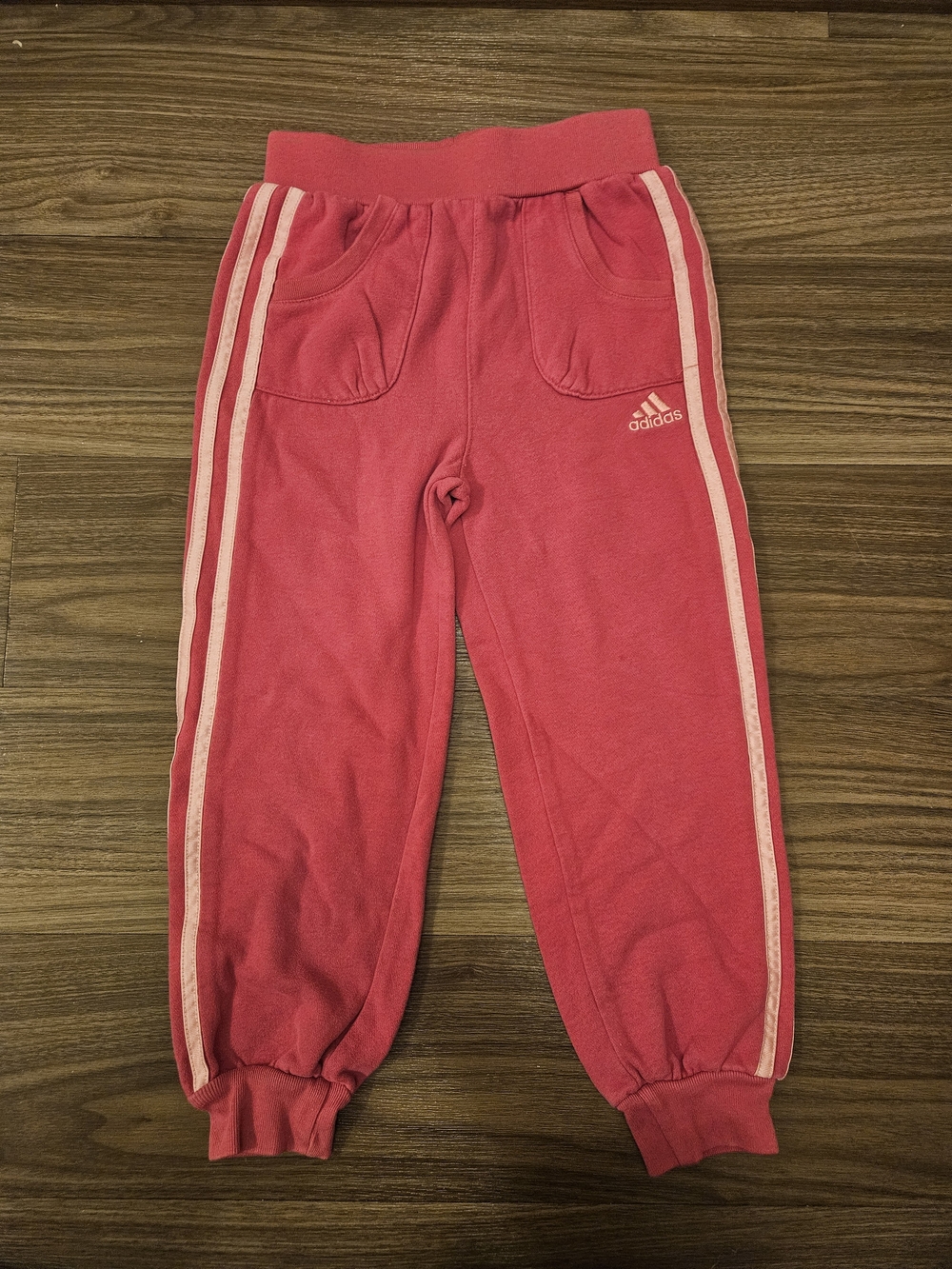 Adidas Girls Size 6 Pink Stripe Jogger